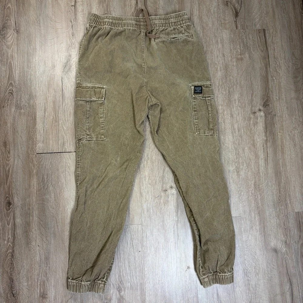 Aeropostale Cargo Corduroy Jogger Pants Womens Medium 100% Cotton Brown
